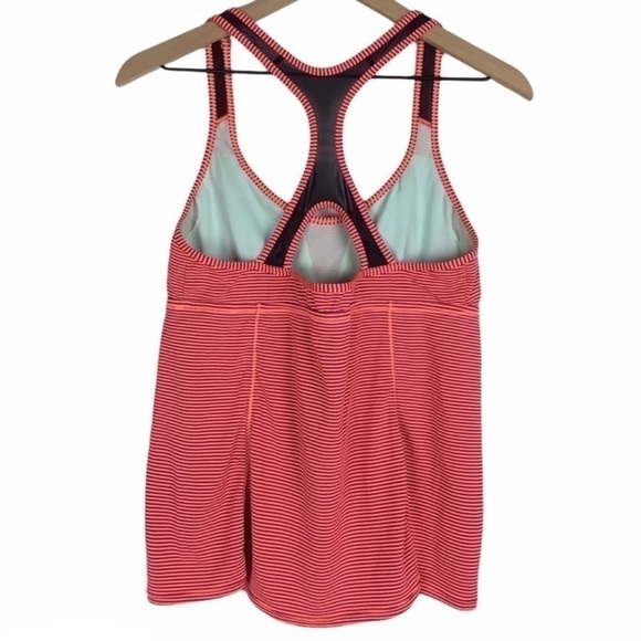 NIKE Top Racerback Sports Bra Stripe Mesh Keyhole Athletic Sportswear Size Large - Picture 3 of 14